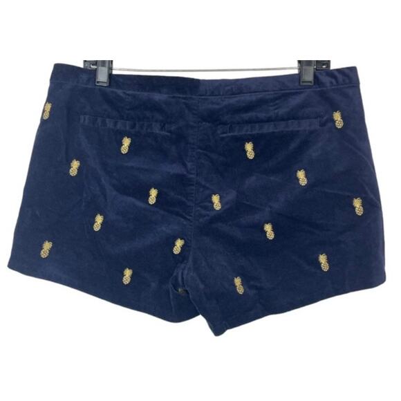 Lilly Pulitzer Adie Shorts – Navy Velvet w/ Gold Pineapples – Sz 00 - Picture 4 of 11